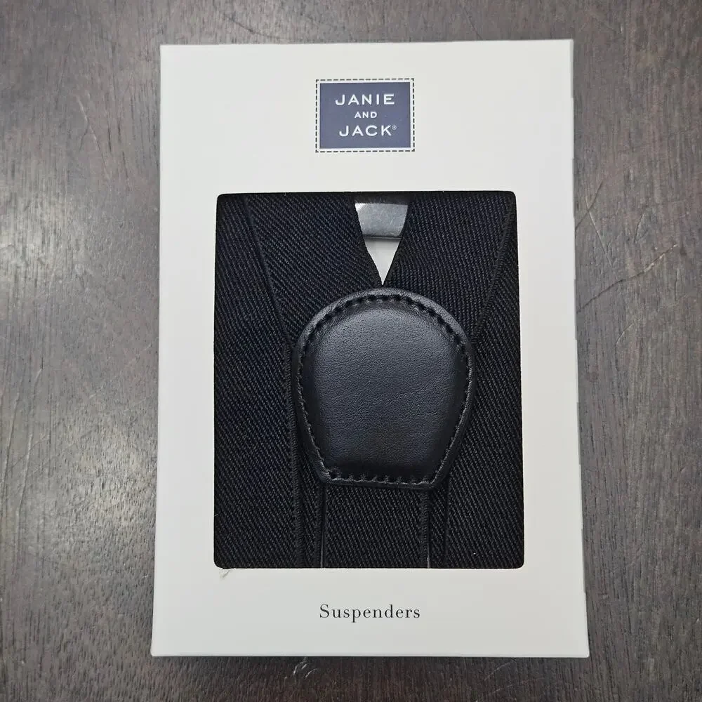 Janie and Jack Black Suspenders Kids Size 6–8 Adjustable Formal NEW Classic Prep